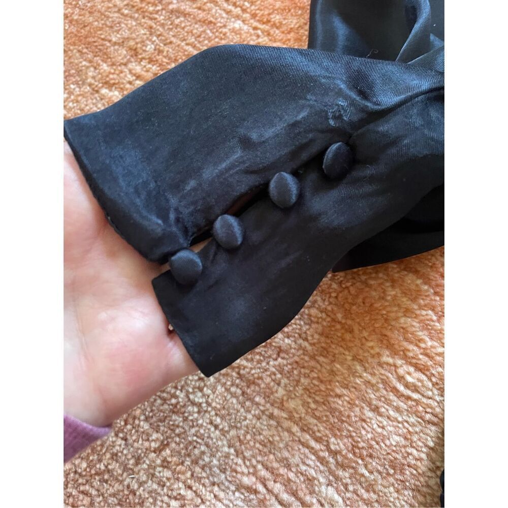 Zara Women's Long Sleeve Black Satin Twist Front Top Size S - Picture 4 of 11